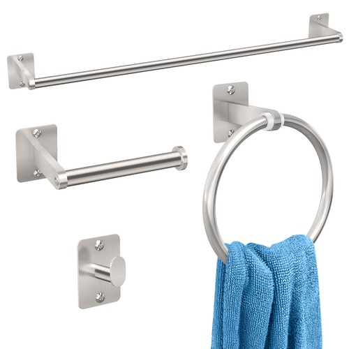 Brushed nickel bathroom - set,, 4