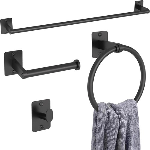 Black bathroom accessories - black,